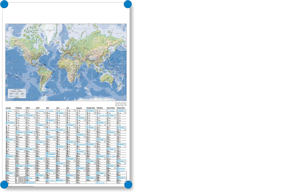 Landkartenkalender MW12 Weltkarte