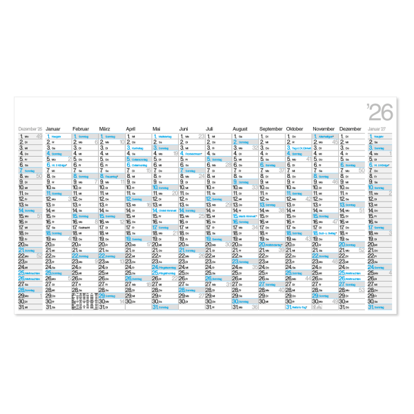 XXL Jahresplaner in Blau 